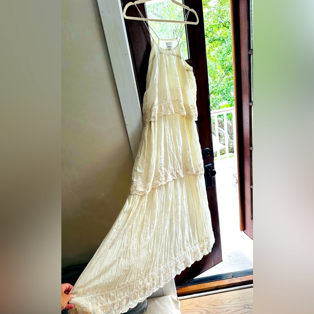 Laurence Dolige Paris. Tiered creme lace, maxi, cotton dress. GORGEOUS! NWOT